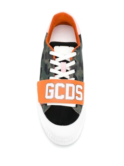 Shop Gcds Camouflage Print Sneakers In Green