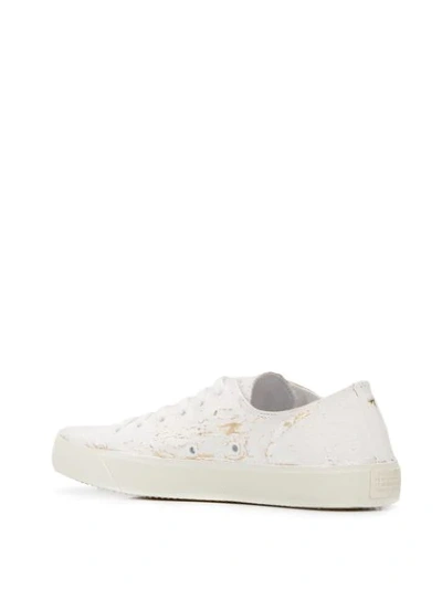 Shop Maison Margiela Tabi Distressed Low-top Sneakers In White