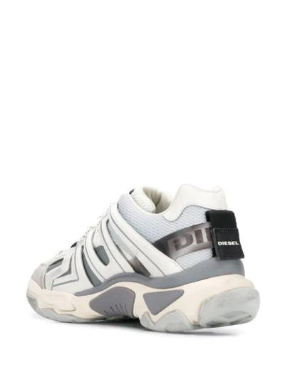 Shop Diesel S-kipper Caged Sneakers In Grey