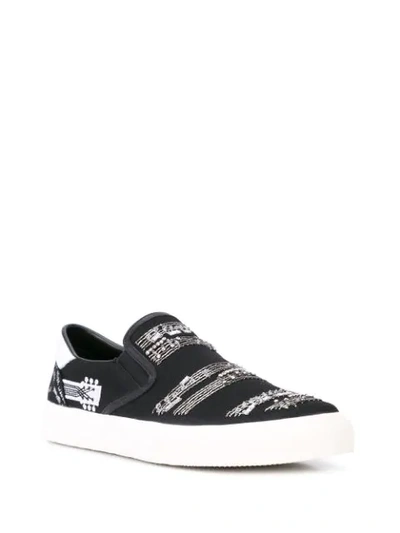 Shop Amiri Music Note Slip On Shoes In Black