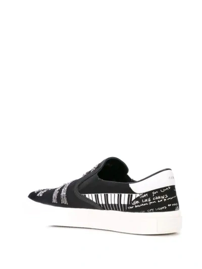 Shop Amiri Music Note Slip On Shoes In Black