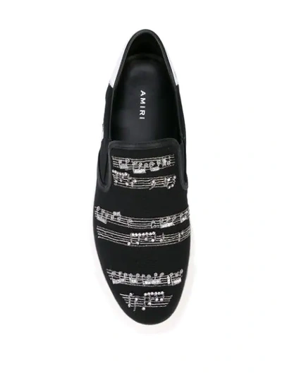 Shop Amiri Music Note Slip On Shoes In Black