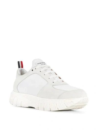 Shop Thom Browne Raised Rubber Sole Running Shoe In White