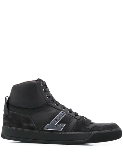 Shop Lanvin Logo Patch High Top Sneakers In 1410