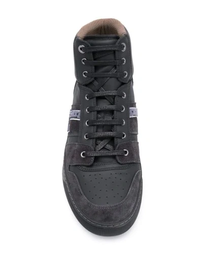 Shop Lanvin Logo Patch High Top Sneakers In 1410