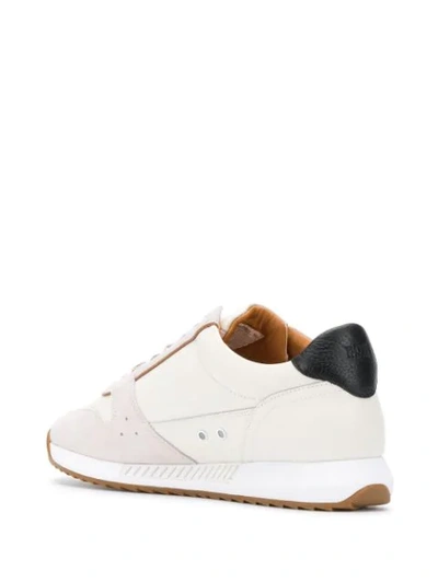 Shop Hugo Boss Running-inspired Suede Trainers In Neutrals