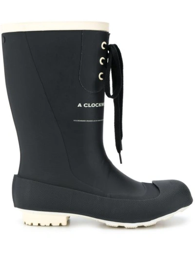 Shop Undercover Lace-up Wellies In Black