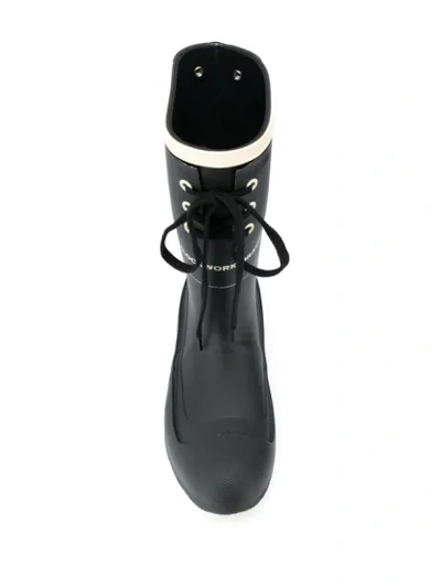 Shop Undercover Lace-up Wellies In Black