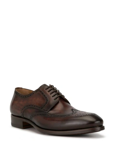 Shop Magnanni Lace-up Brogue Shoes In Brown