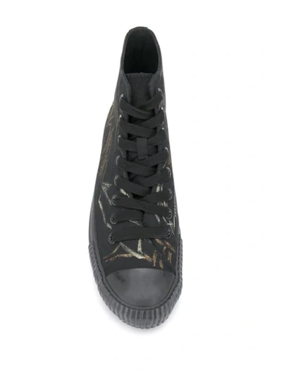 Shop Yohji Yamamoto Graphic Print High-top Sneakers In Black