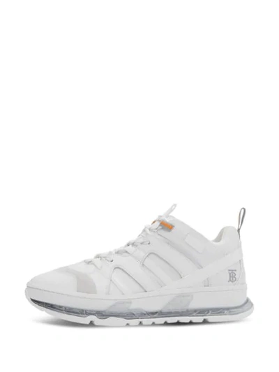 Shop Burberry Union Sneakers In White