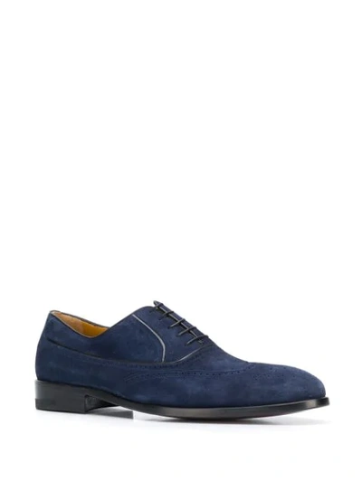 Shop A. Testoni' Embossed Oxford Shoes In Blue