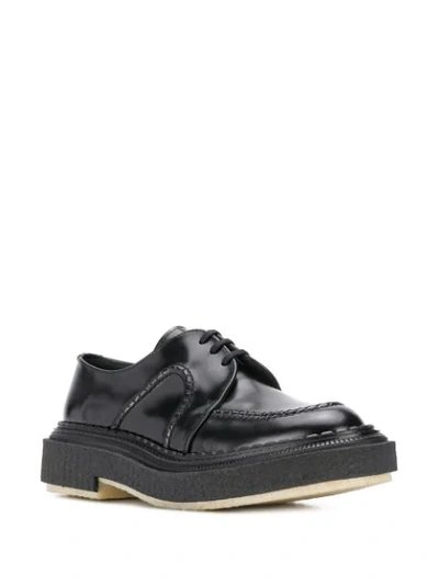 Shop Adieu Thick Sole Derby Shoes In Black