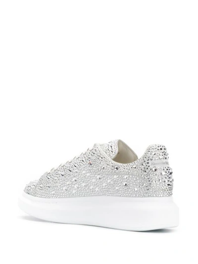 Shop Alexander Mcqueen Crystal-embellished Oversized Sneakers In White