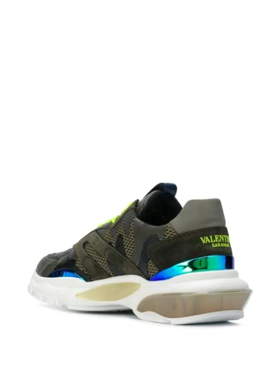 Shop Valentino Bounce Camouflage Sneakers In Green