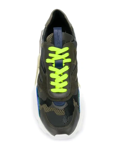 Shop Valentino Bounce Camouflage Sneakers In Green
