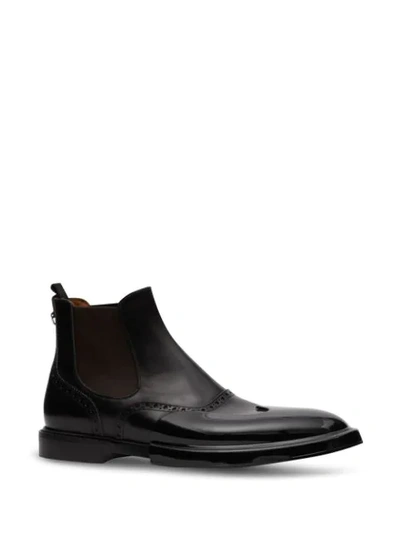 Shop Burberry Toe Cap Detail Chelsea Boots In Black