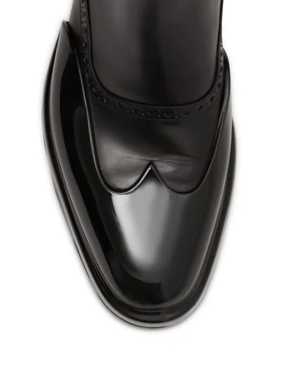 Shop Burberry Toe Cap Detail Chelsea Boots In Black