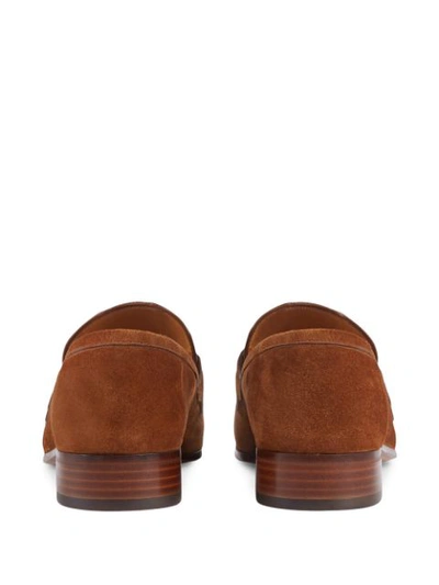 Shop Gucci Web Interlocking G Loafers In Brown