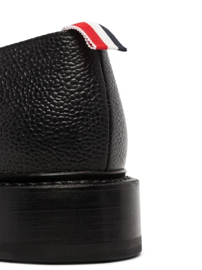 Shop Thom Browne Striped Leather Penny Loafers In Black