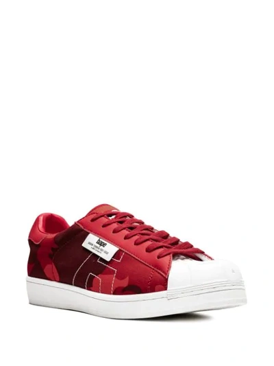 Shop Bape M2 Skull Sneakers In Red