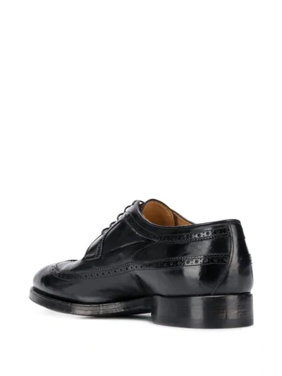 Shop Alberto Fasciani Distressed Brogues In Black