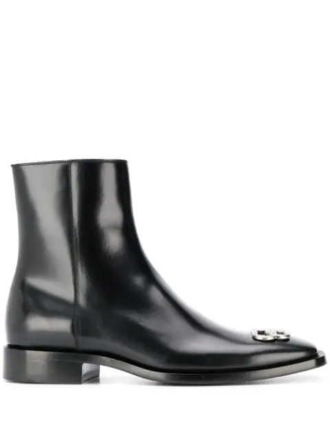 balenciaga black leather boots