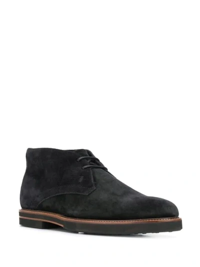 Shop Tod's Lined Desert Boots In Black