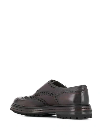 Shop Santoni Chunky Monk Shoes In Brown