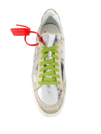 Shop Off-white Arrow 2.0 Metallic Sneakers In Silver
