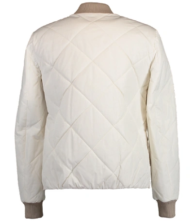 Shop Brunello Cucinelli Reversible Quilt Bomber Jacket In Chalk