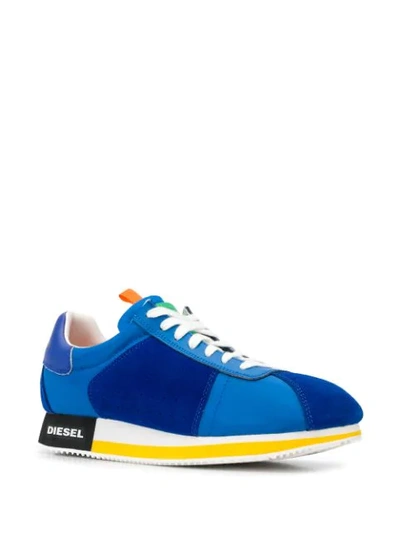 Shop Diesel Lace-up Trainers In Blue