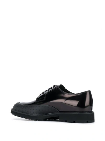 Shop Tod's Pebbled Derby Shoes In B999 Nero