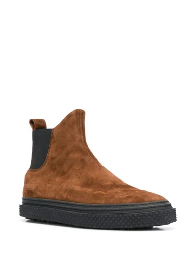 Shop Buttero Suede Chelsea Boots In Brown