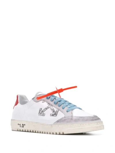 Shop Off-white Logo Low-rise Trainers In White