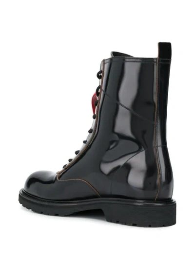 Shop Off-white Arrow Logo Combat Boots In Black