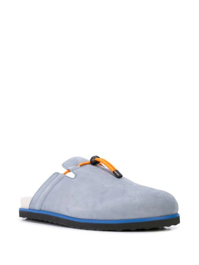 Shop Buscemi Pietro Drawstring Slippers In Blue