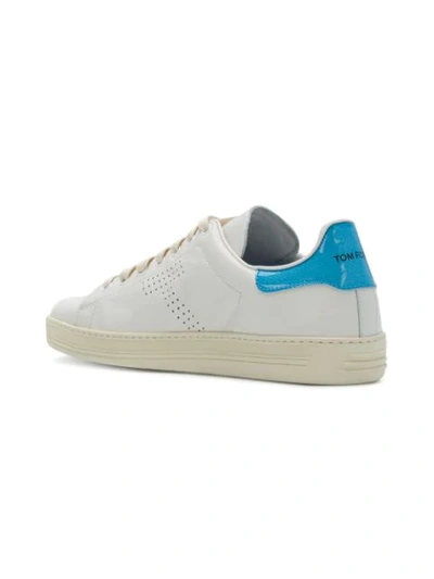 Shop Tom Ford Contrast Detail Sneakers In Bianco Celeste