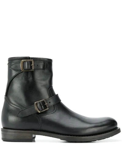 Shop Project Twlv Double Buckle Ankle Boots In Black