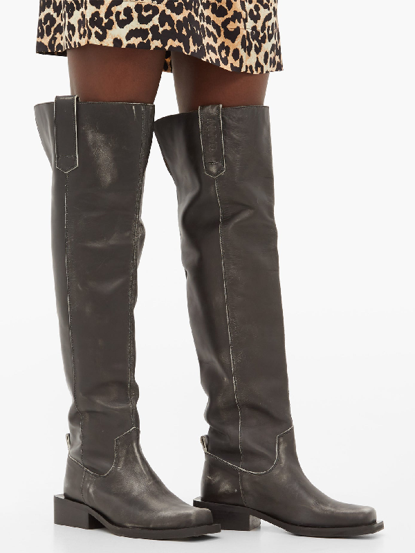 ganni boots black yellow