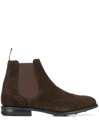 Shop Church's Elasticated Panel Ankle Boots In Brown