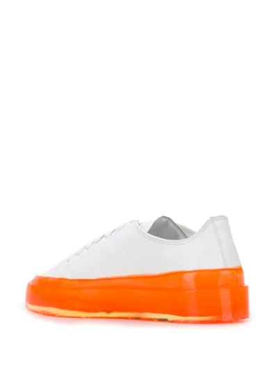 Shop Msgm Fluorescent Sole Sneakers In White