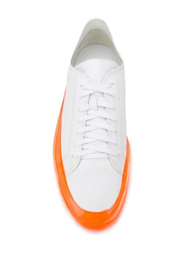 Shop Msgm Fluorescent Sole Sneakers In White