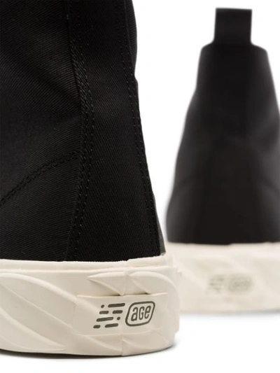 Shop Age Carbon Coated Canvas Sneakers In Black