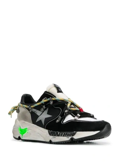 Shop Golden Goose Running Sole Sneakers In Black ,white