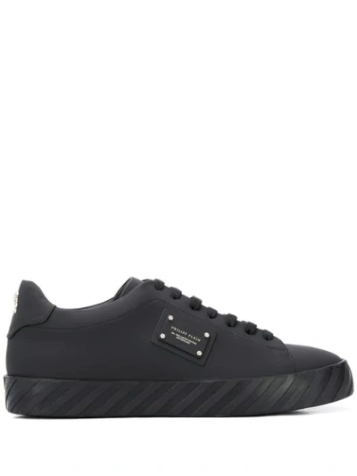 Shop Philipp Plein Low Top Lace Up Sneakers In Black