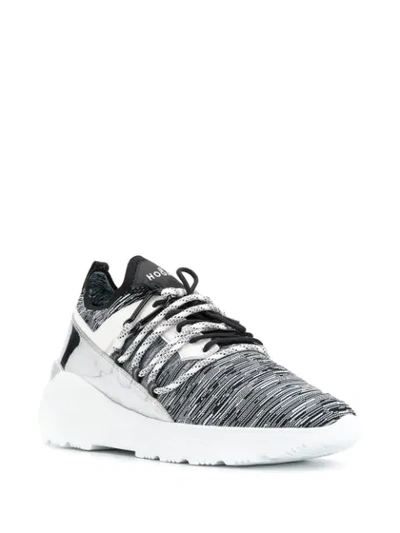 Hogan High Top Mirrored Panel Sneakers In White