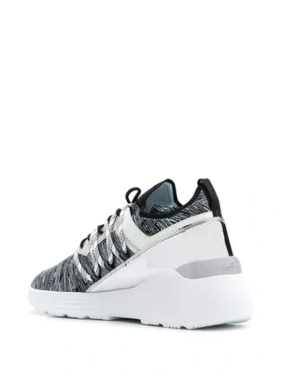 Hogan High Top Mirrored Panel Sneakers In White