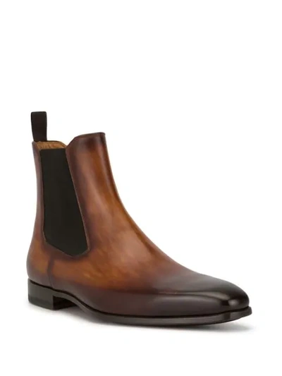 Shop Magnanni Chelsea Square Toe Boots In Browns