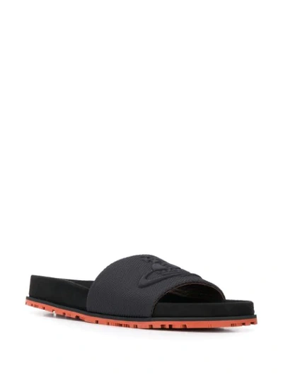 Shop Vivienne Westwood Logo Slides In Black